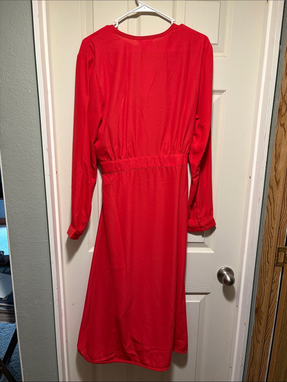 Red Wrap Dress Robe by - Picture 3 of 4
